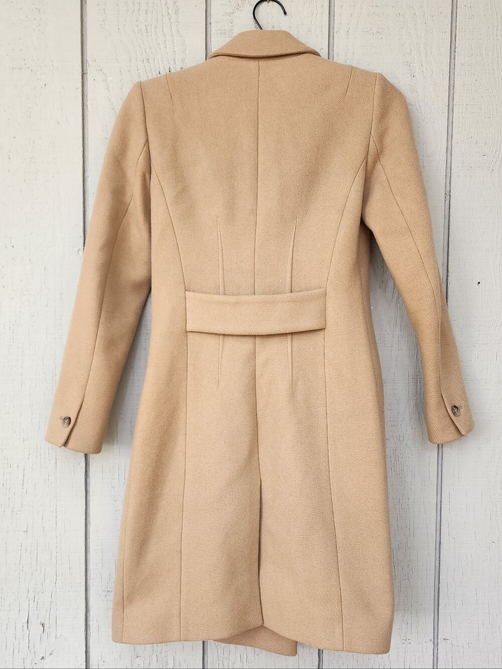 Reiss Santhia Wool Blend Mid Length Coat Camel Sz 2 - Picture 12 of 15